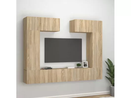 Kauf Unique 6-tlg. TV-Schrank-Set,TV-Möbel Sonoma-Eiche Holzwerkstoff -gkd439810