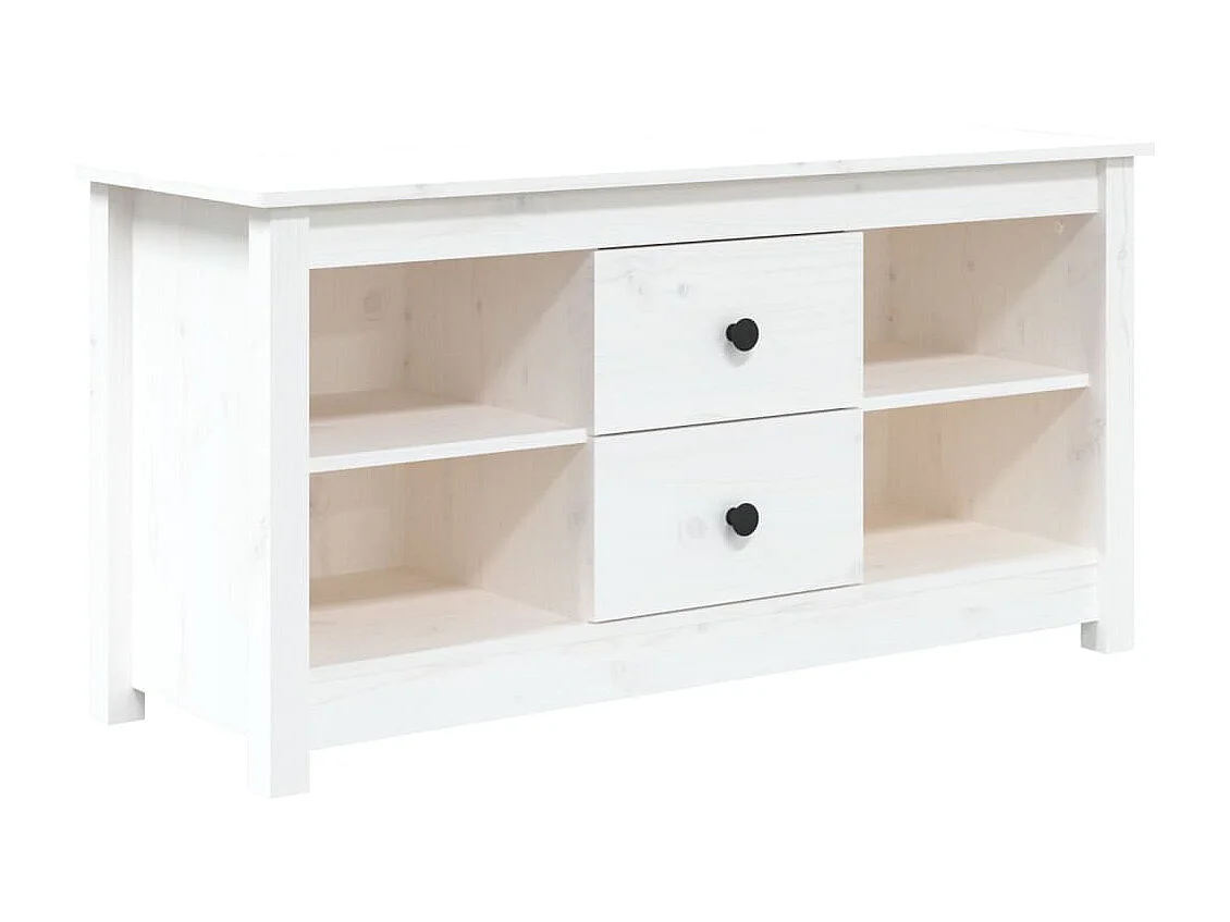 Móvel de TV 103x36,5x52 cm madeira de pinho maciça branco PT134735