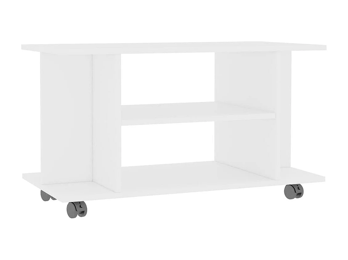 Mueble de TV con ruedas madera de ingeniería blanco 80x40x45 cm ES98365