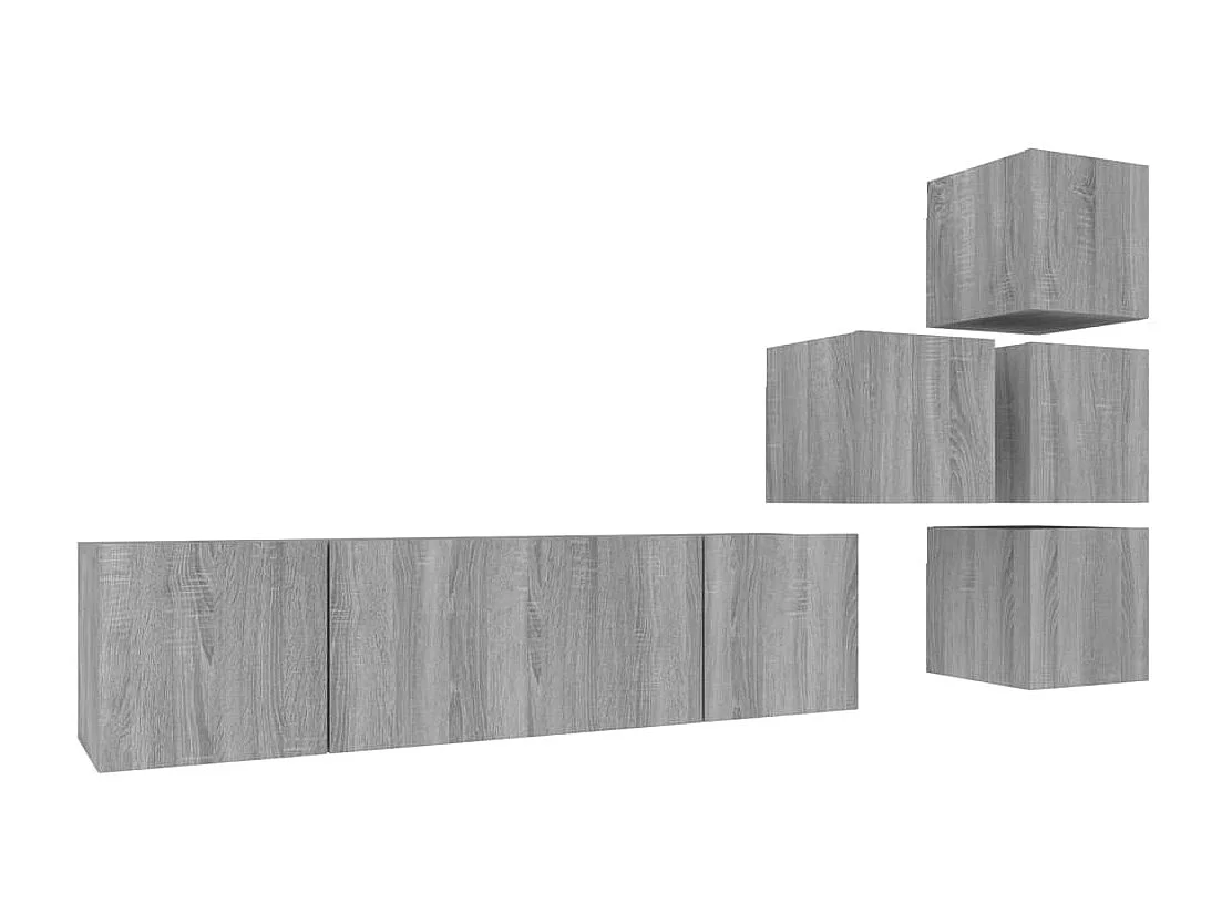 Ensemble de Meubles TV 6 pcs Sonoma gris Bois d'ingénierie GR29571