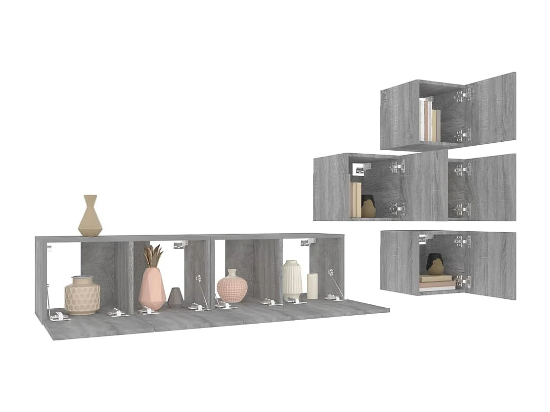 Ensemble de Meubles TV 6 pcs Sonoma gris Bois d'ingénierie GR29571