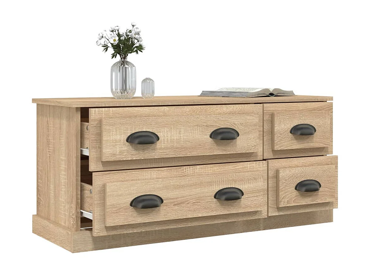 Meuble TV chêne sonoma 100x35,5x45 cm bois d'ingénierie BE95324