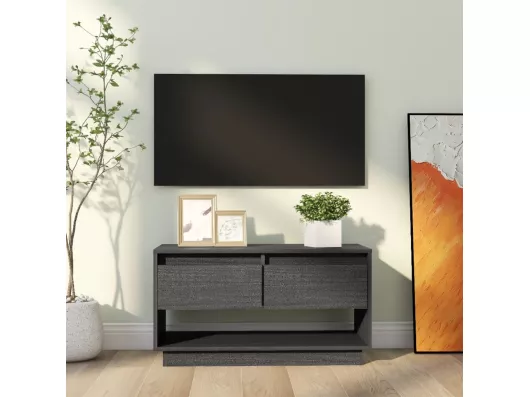 Kauf Unique TV-Schrank,TV-Möbel Grau 74x34x40 cm Massivholz Kiefer -gkd998998