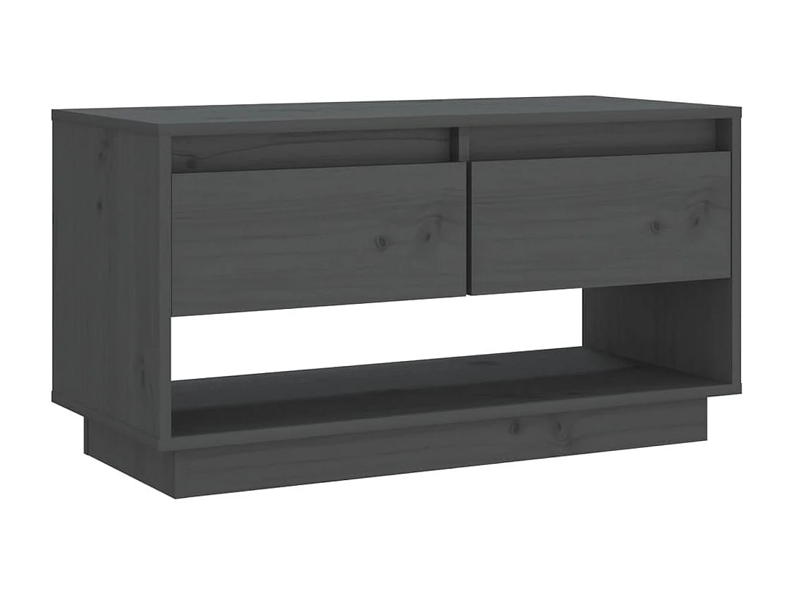 Meuble TV Gris 74x34x40 cm Bois de pin massif BE39515
