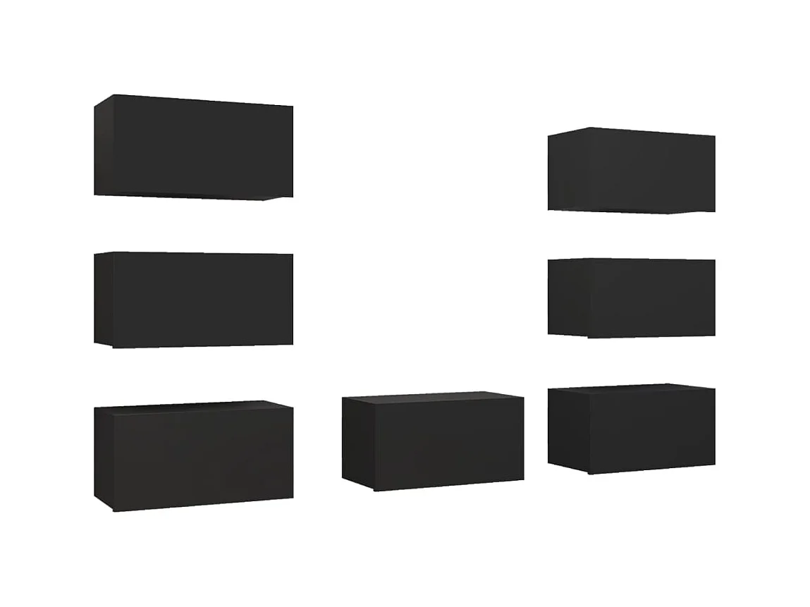 Tv-meubelen 7 st 30,5x30x60 cm bewerkt hout zwart NL824978