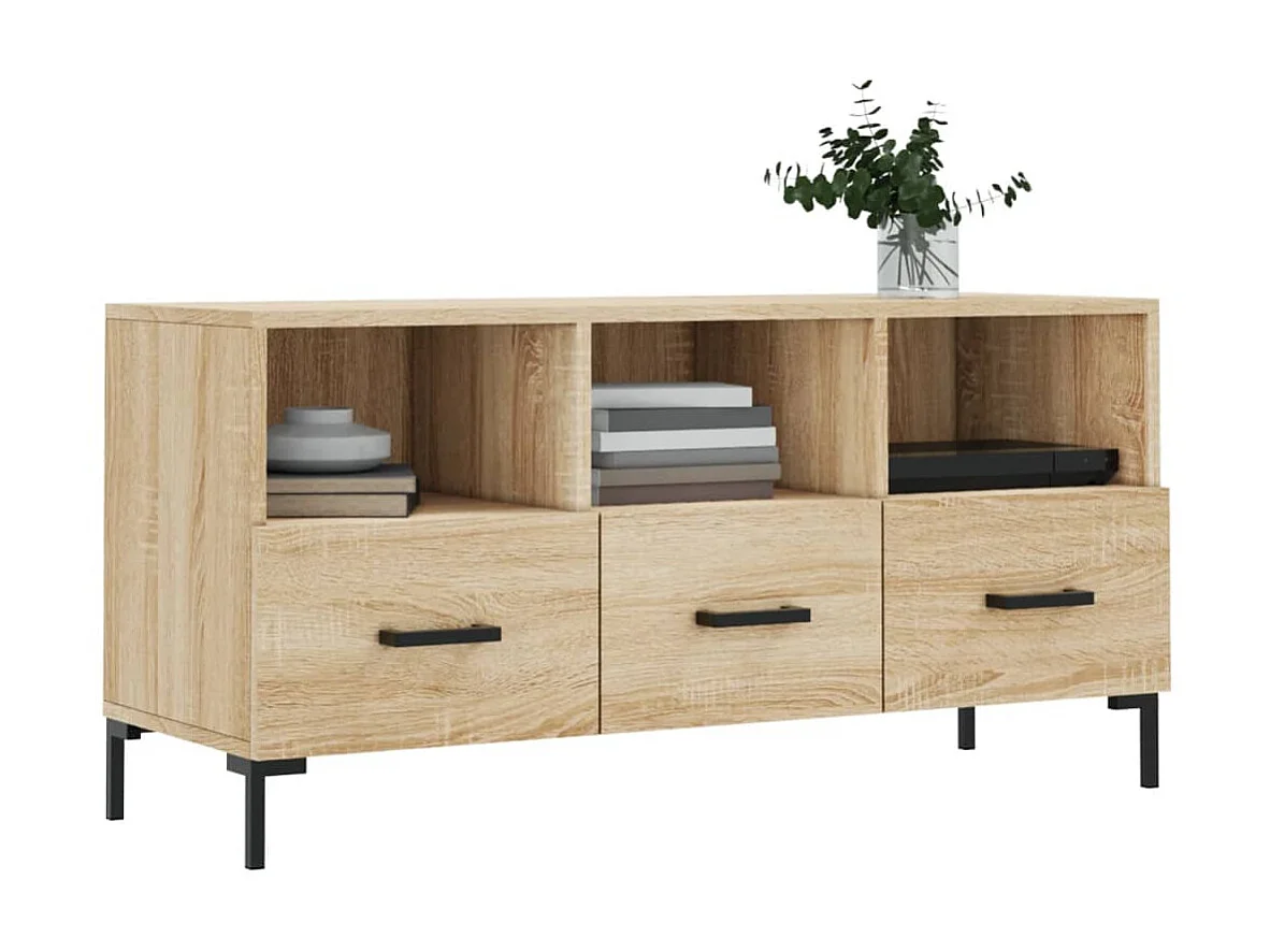 Tv-meubel 102x36x50 cm bewerkt hout sonoma eikenkleurig NL38038