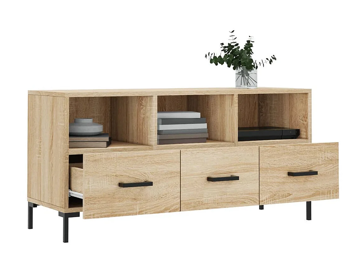 Tv-meubel 102x36x50 cm bewerkt hout sonoma eikenkleurig NL38038