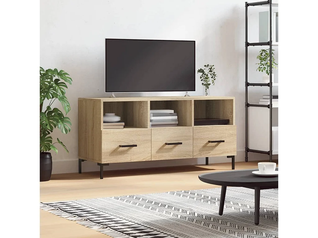 Meuble TV chêne sonoma 102x36x50 cm bois d'ingénierie BE71501