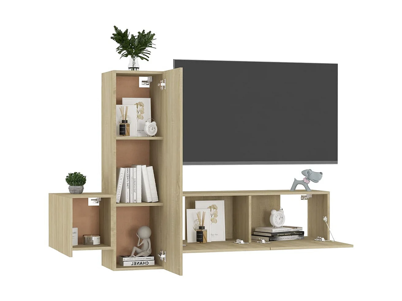 Ensemble de meubles TV 3 pcs Chêne sonoma Bois d'ingénierie BE62338