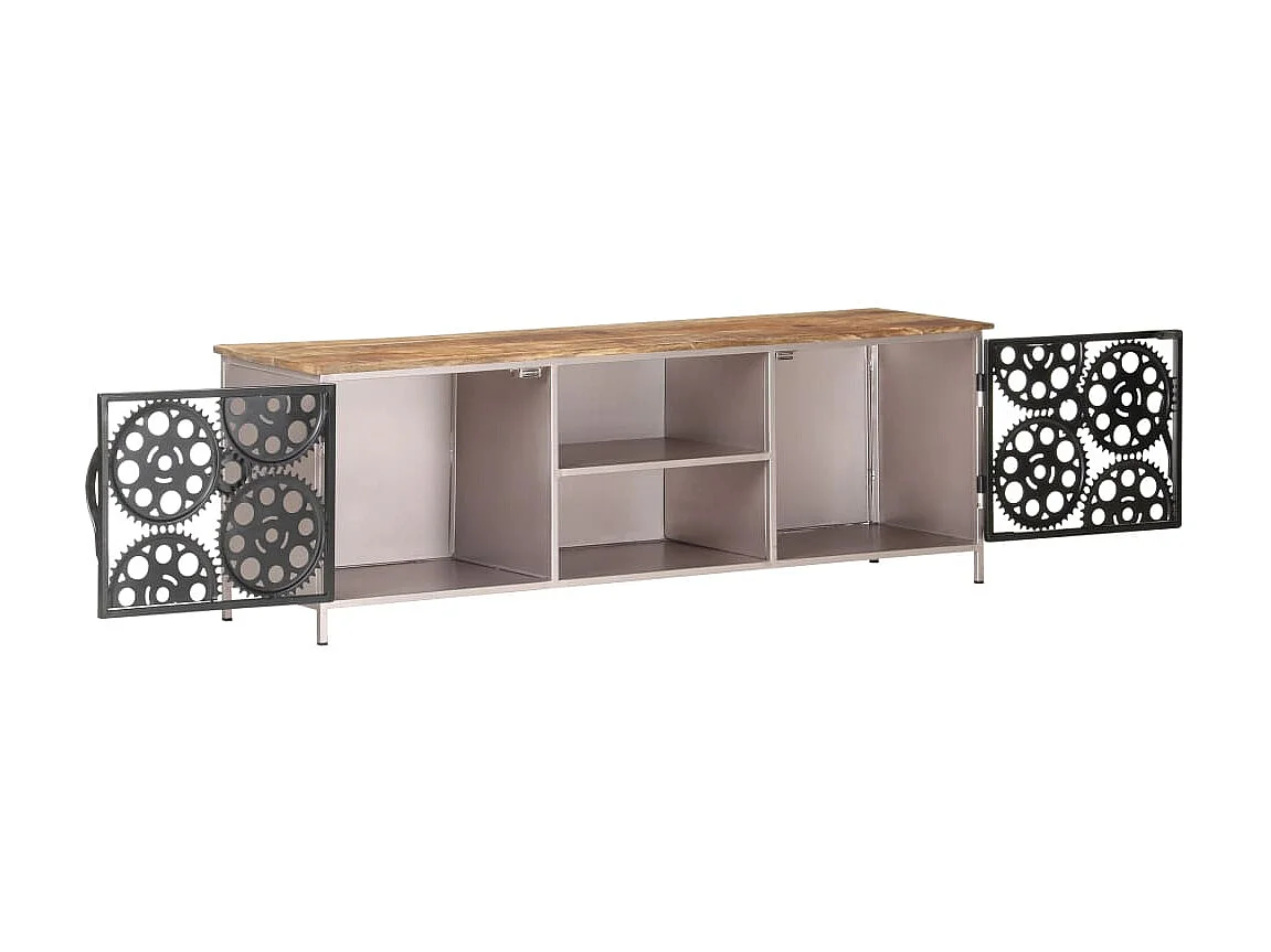 Meuble TV 120x30x40 cm Bois de manguier brut BE78790