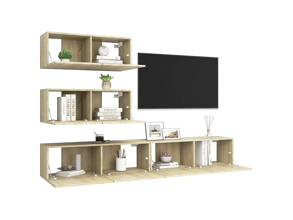 Set di Mobili Porta TV | Armadietti TV 4 pz Rovere Sonoma in Legno Multistrato
