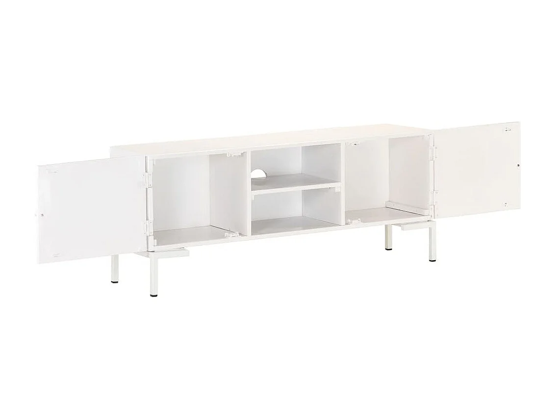 Móvel de TV 115x30x46 cm madeira de mangueira maciça branco PT164700