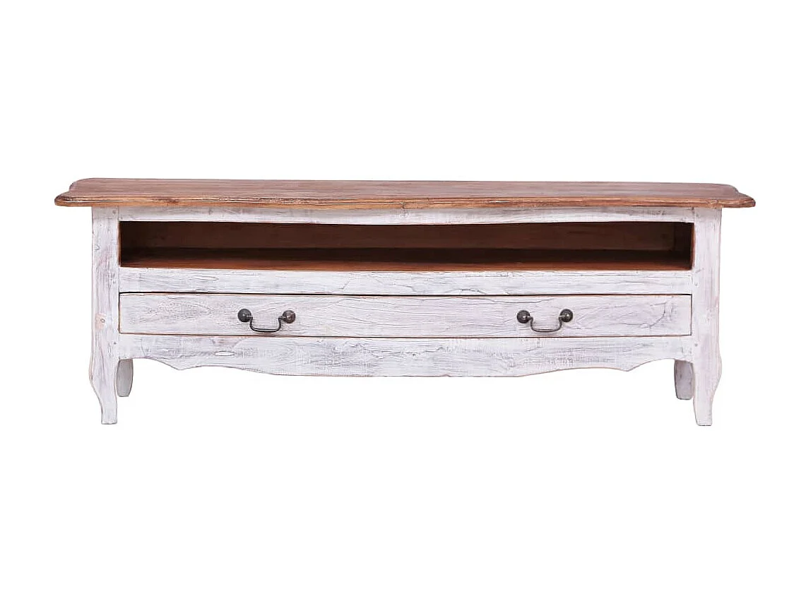 Tv-meubel 120x30x40 cm massief gerecycled hout wit NL714586