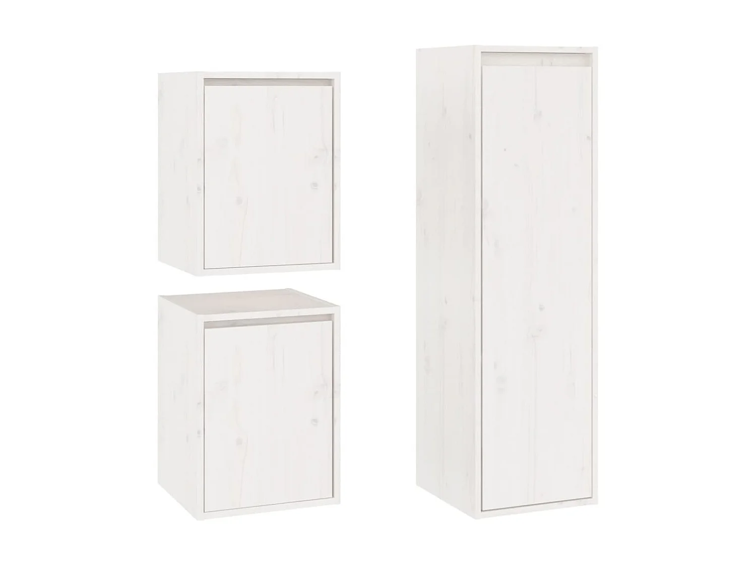 3 Stk.TV-Schränke,TV-Möbel Weiß Massivholz Kiefer -gkd470847