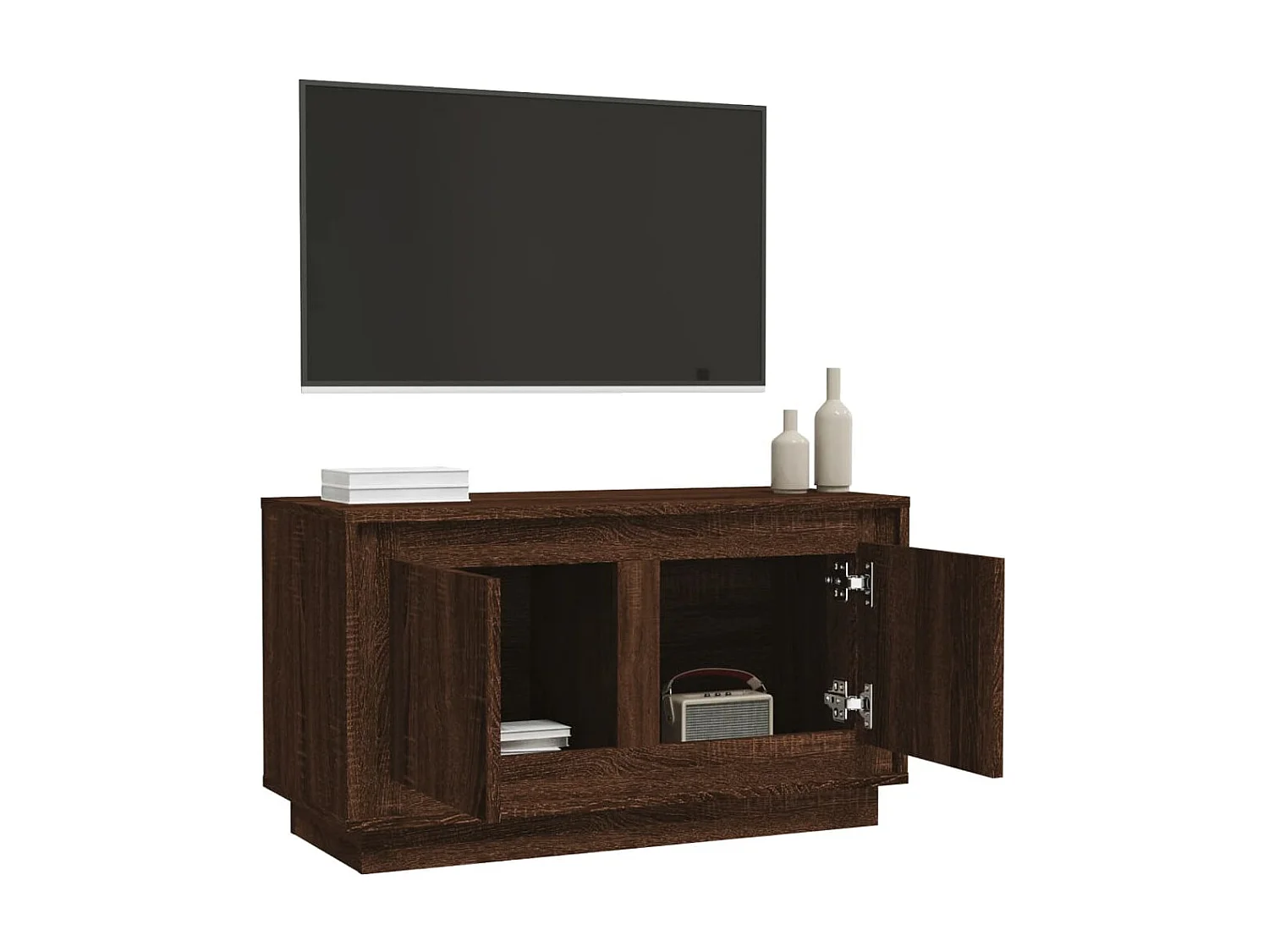 Tv-meubel 80x35x45 cm bewerkt hout bruin eikenkleur NL24504
