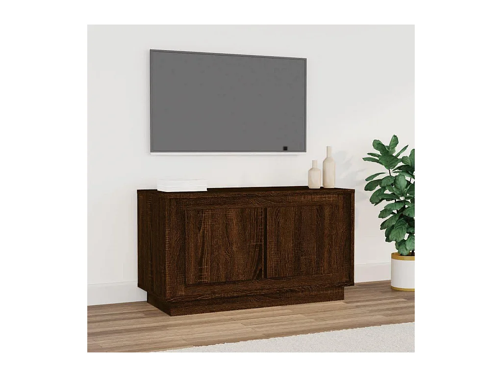 Tv-meubel 80x35x45 cm bewerkt hout bruin eikenkleur NL24504