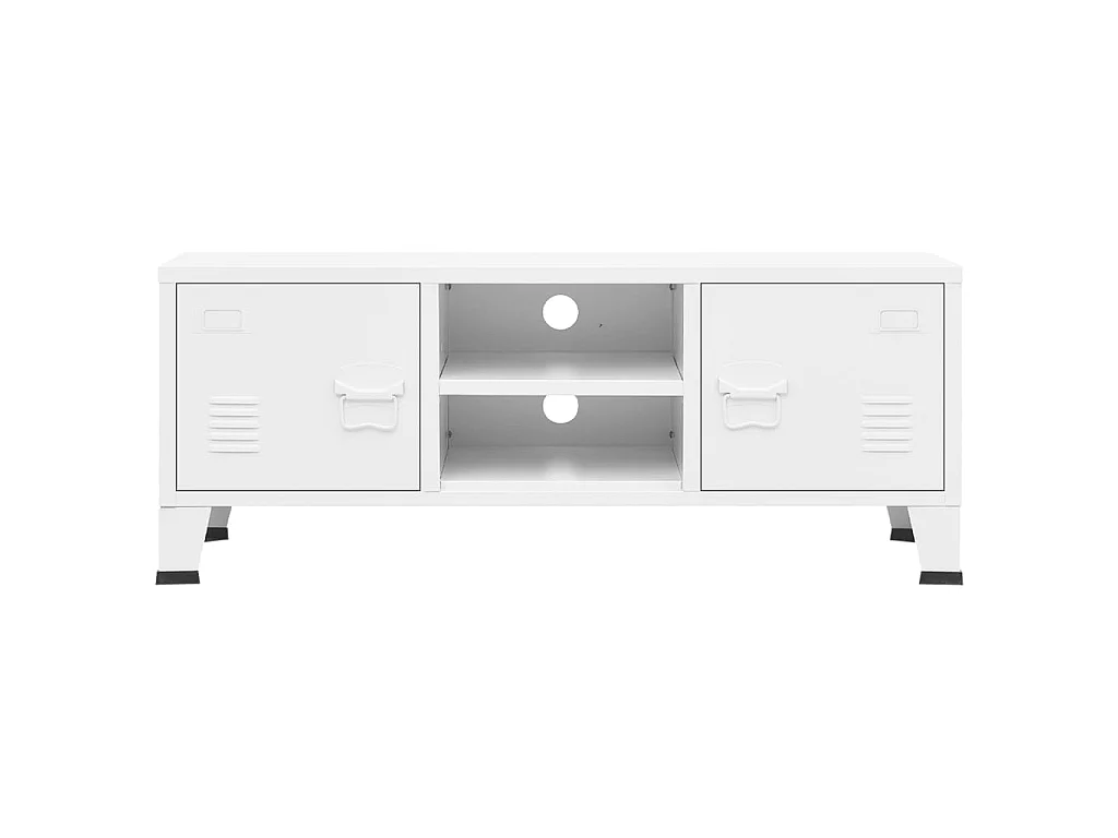 TV-Schrank,TV-Möbel Industrie-Stil Weiß 105x35x42 cm Metall -gkd637756