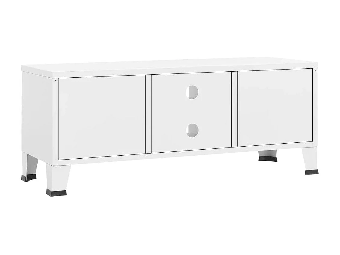 TV-Schrank,TV-Möbel Industrie-Stil Weiß 105x35x42 cm Metall -gkd637756