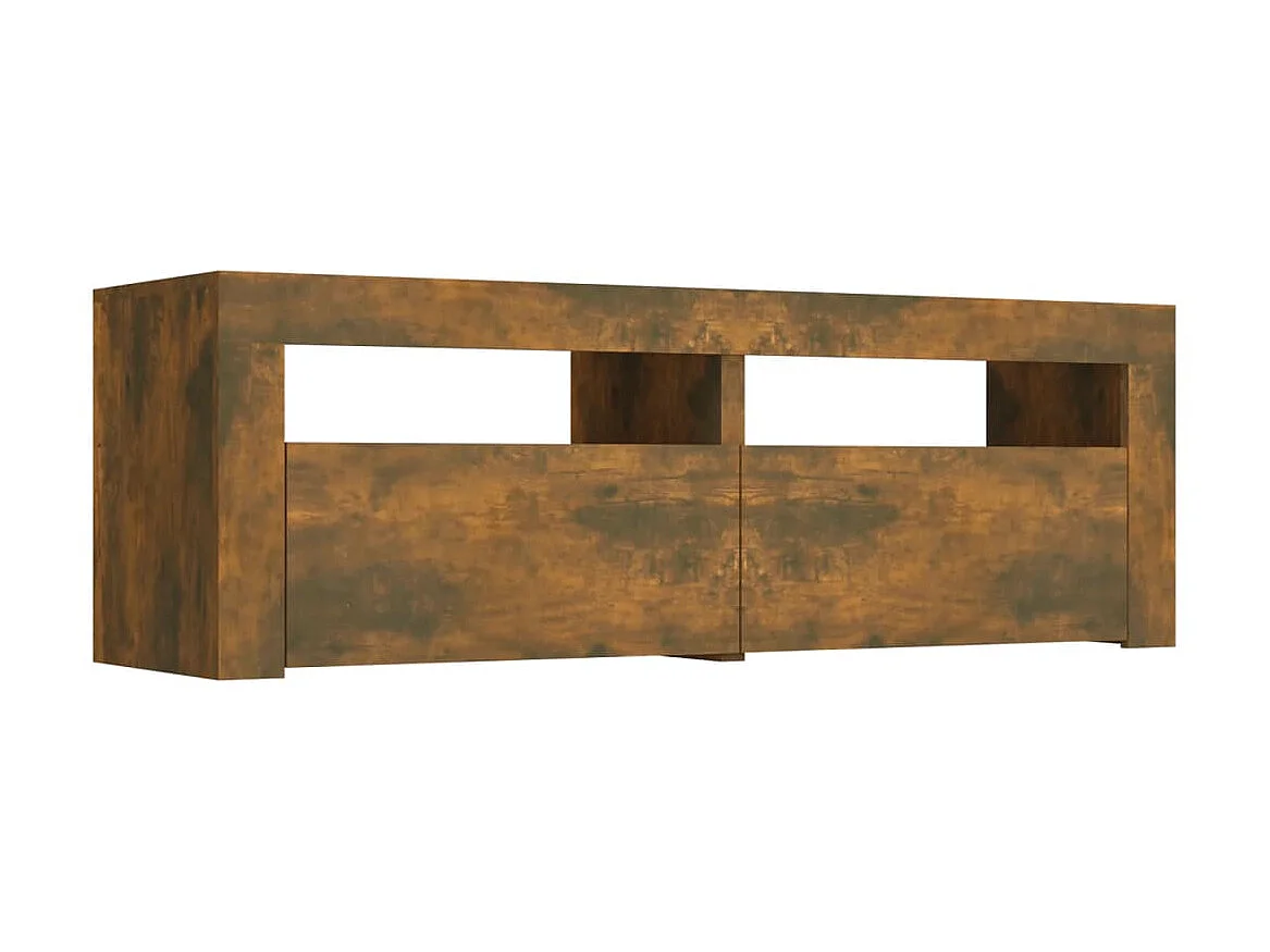 Meuble TV avec lumières LED Chêne fumé 120x35x40 cm BE29022