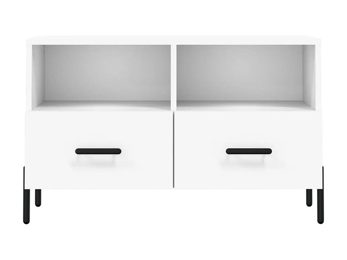 Meuble TV Blanc 80x36x50 cm Bois d'ingénierie BE71488