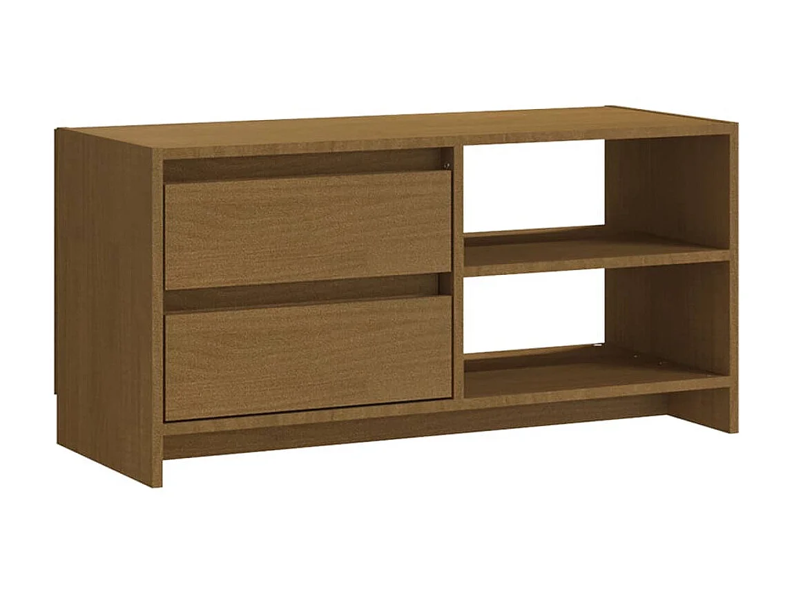 Mueble para TV de madera maciza pino marrón miel 80x31x39 cm ES29647