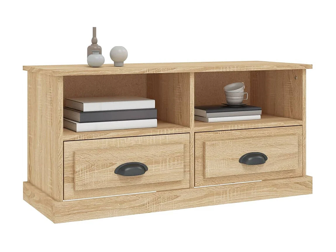 Meuble TV chêne sonoma 93x35,5x45 cm bois d'ingénierie BE61958