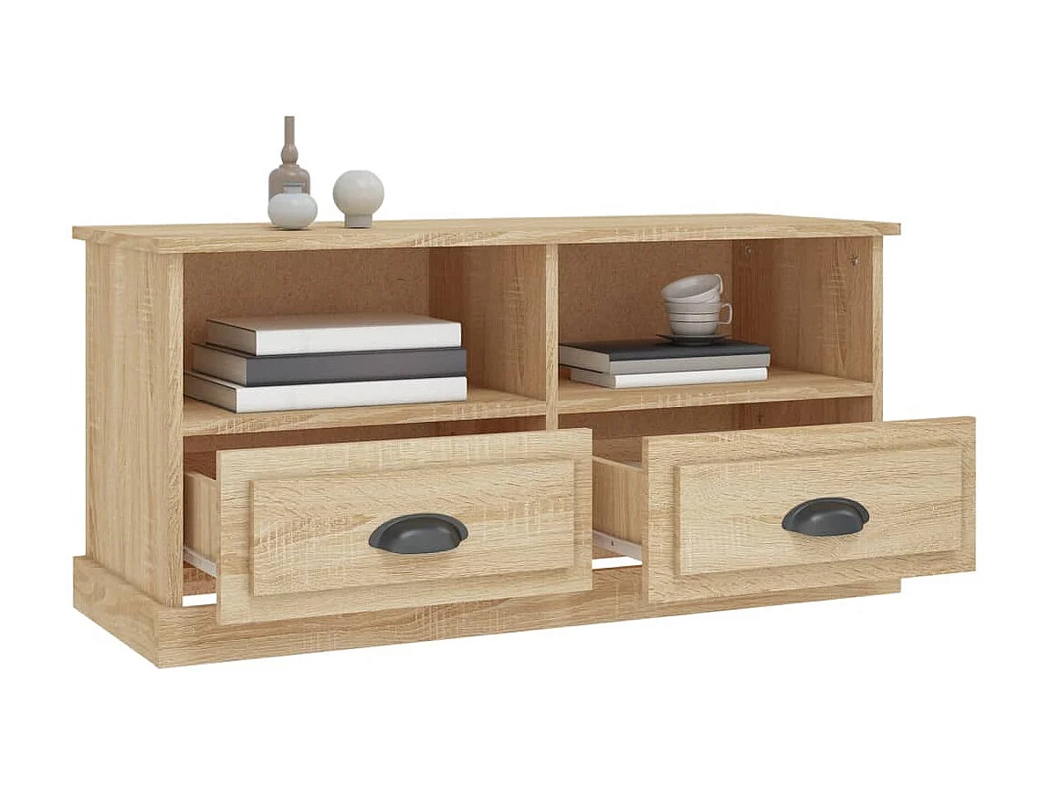 Meuble TV chêne sonoma 93x35,5x45 cm bois d'ingénierie BE61958