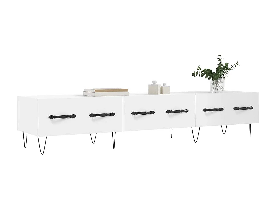 Meuble TV blanc 150x36x30 cm bois d'ingénierie BE77672