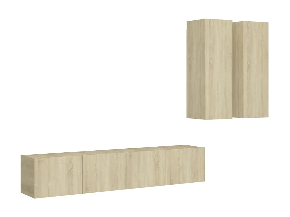 Ensemble de meubles TV 4 pcs Chêne sonoma Bois d'ingénierie BE13095
