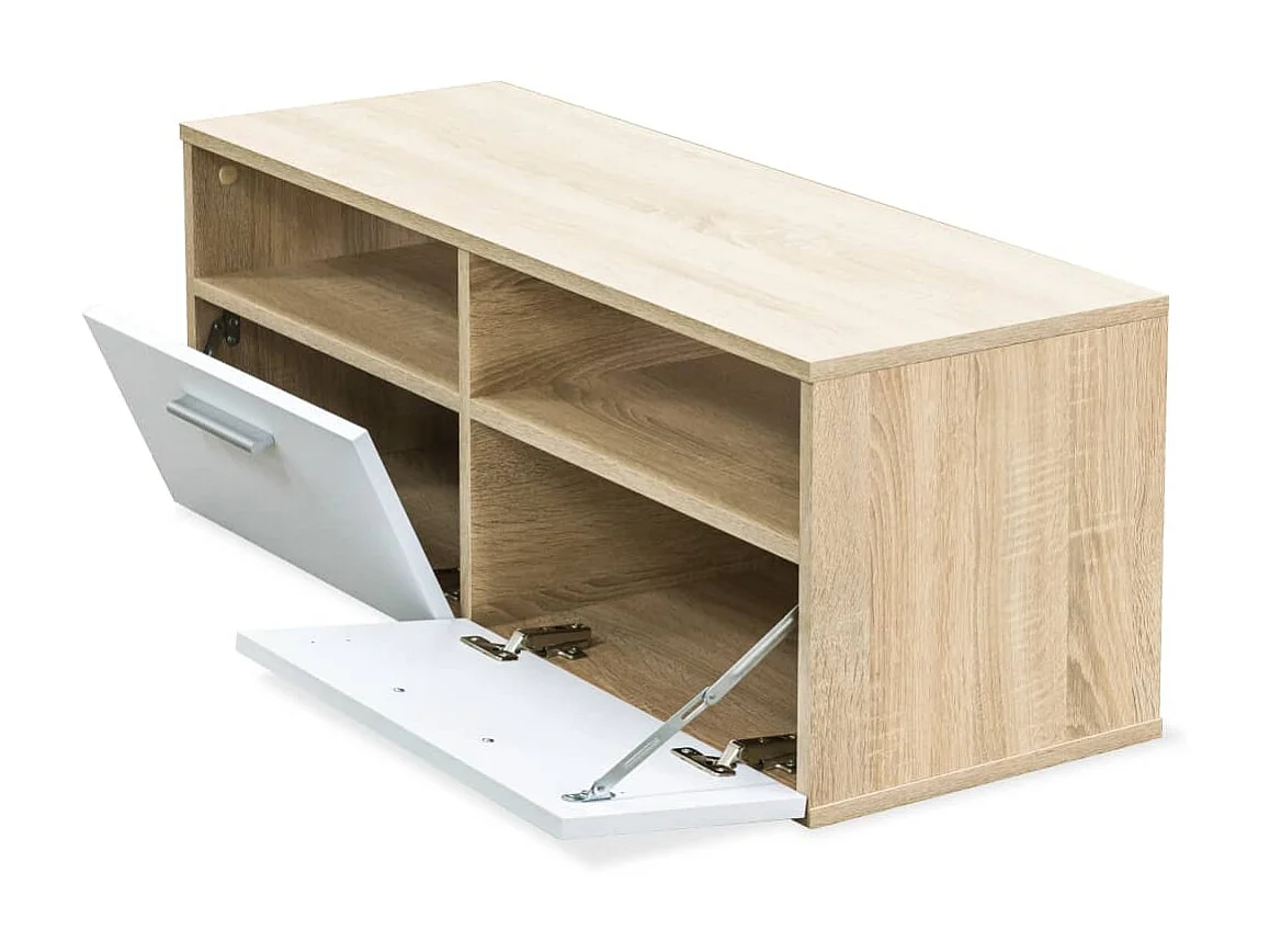 Meubles TV 2 pcs Bois d’ingénierie 95x35x36 cm Chêne et blanc BE21021