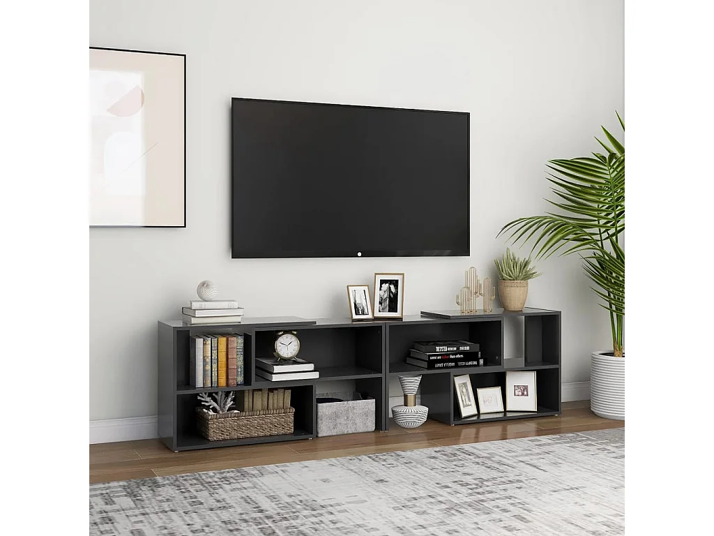 Meuble TV Gris 149x30x52 cm Aggloméré BE89609