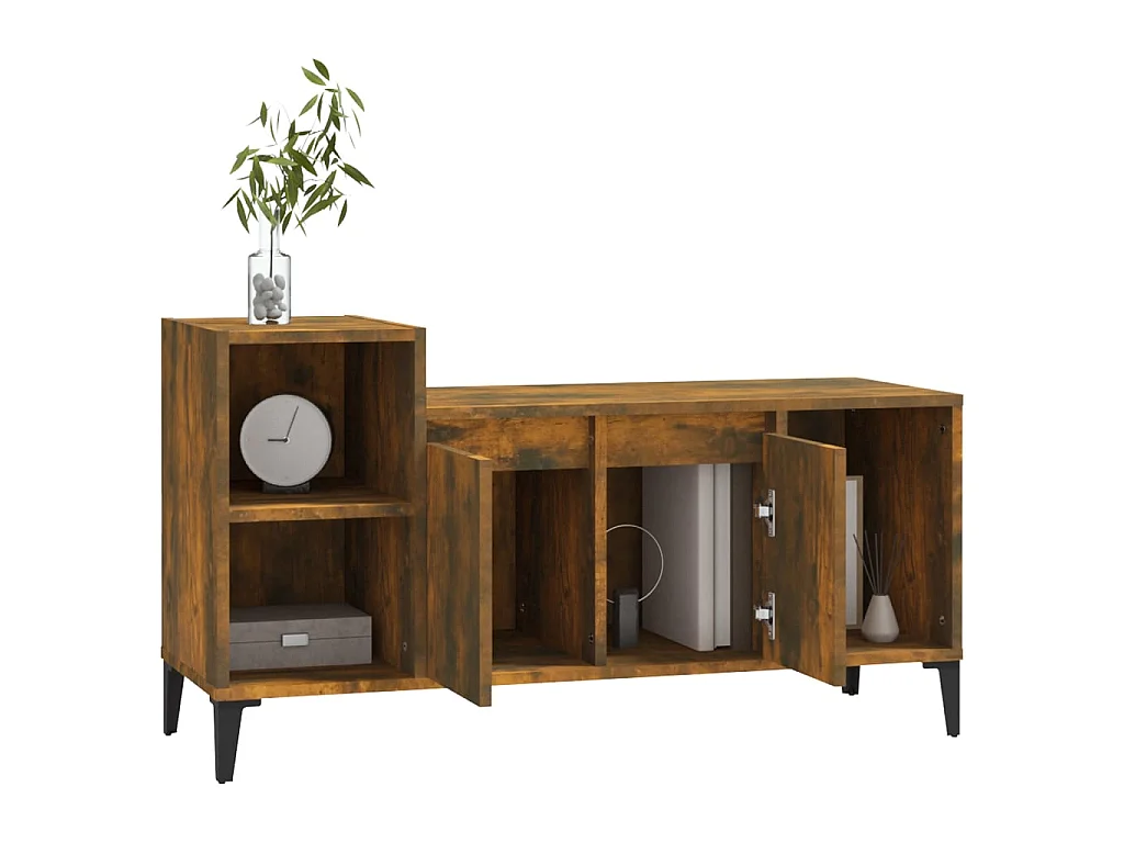 Meuble TV Chêne fumé 100x35x55 cm Bois d'ingénierie BE38109