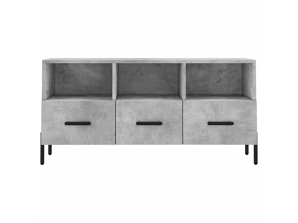 Meuble TV BEis béton 102x36x50 cm bois d'ingénierie BE85778