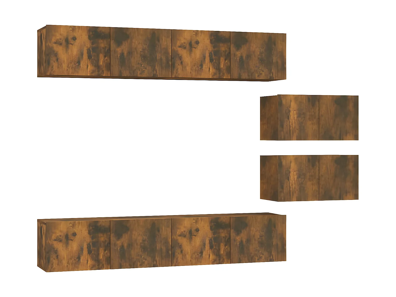 Meubles TV 6 pcs Chêne fumé Bois d'ingénierie BE29344