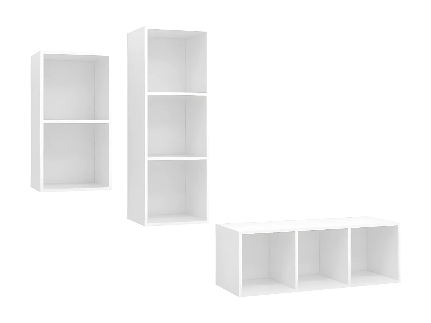3-tlg. TV-Schrank-Set,TV-Möbel Weiß Holzwerkstoff -gkd662559