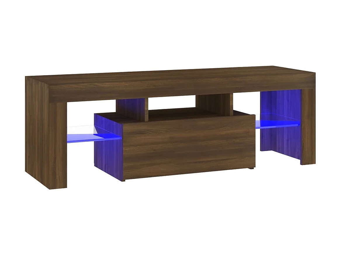 Meuble TV avec lumières LED chêne marron 120x35x40 cm BE62145