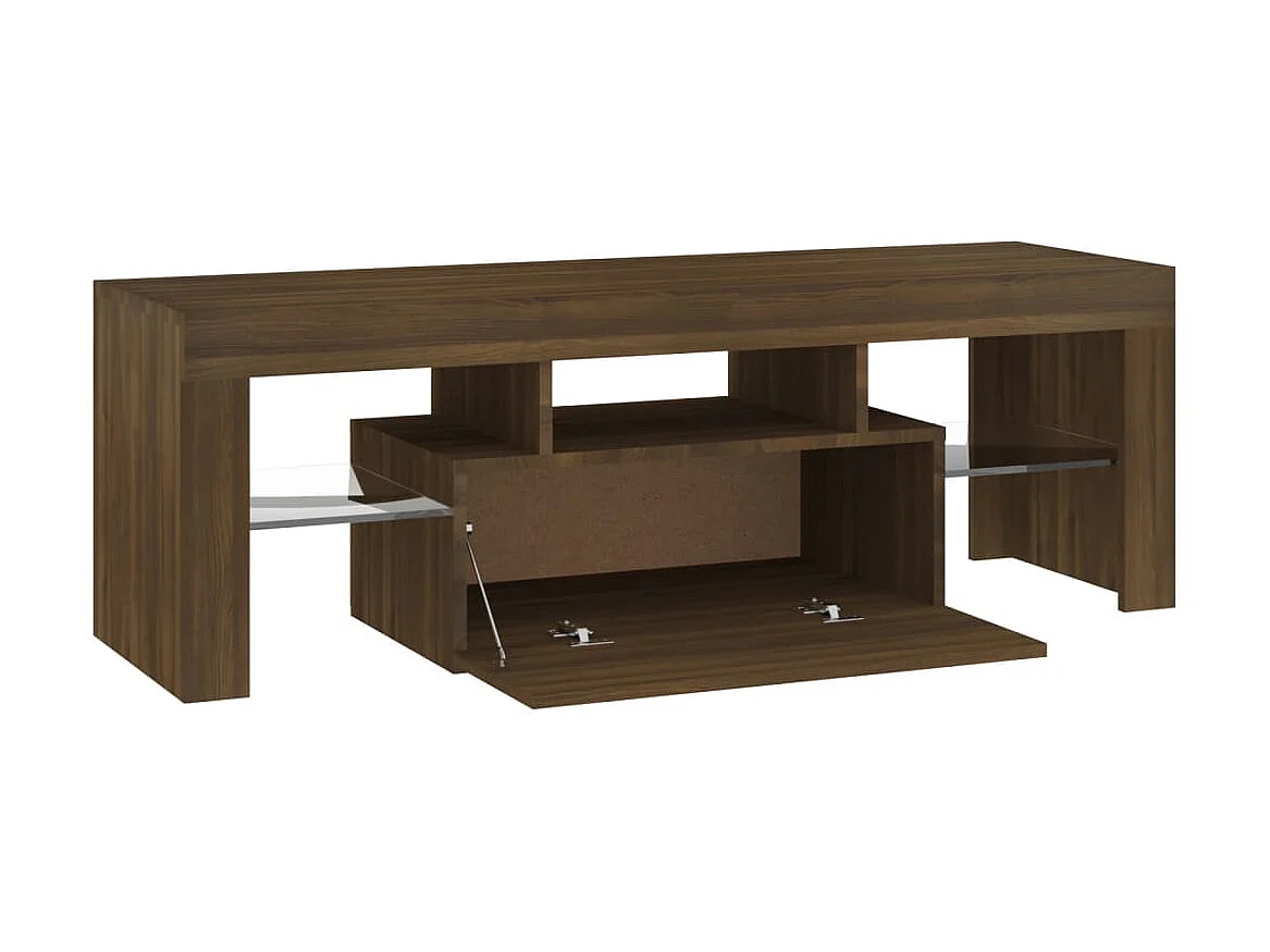 Meuble TV avec lumières LED chêne marron 120x35x40 cm BE62145