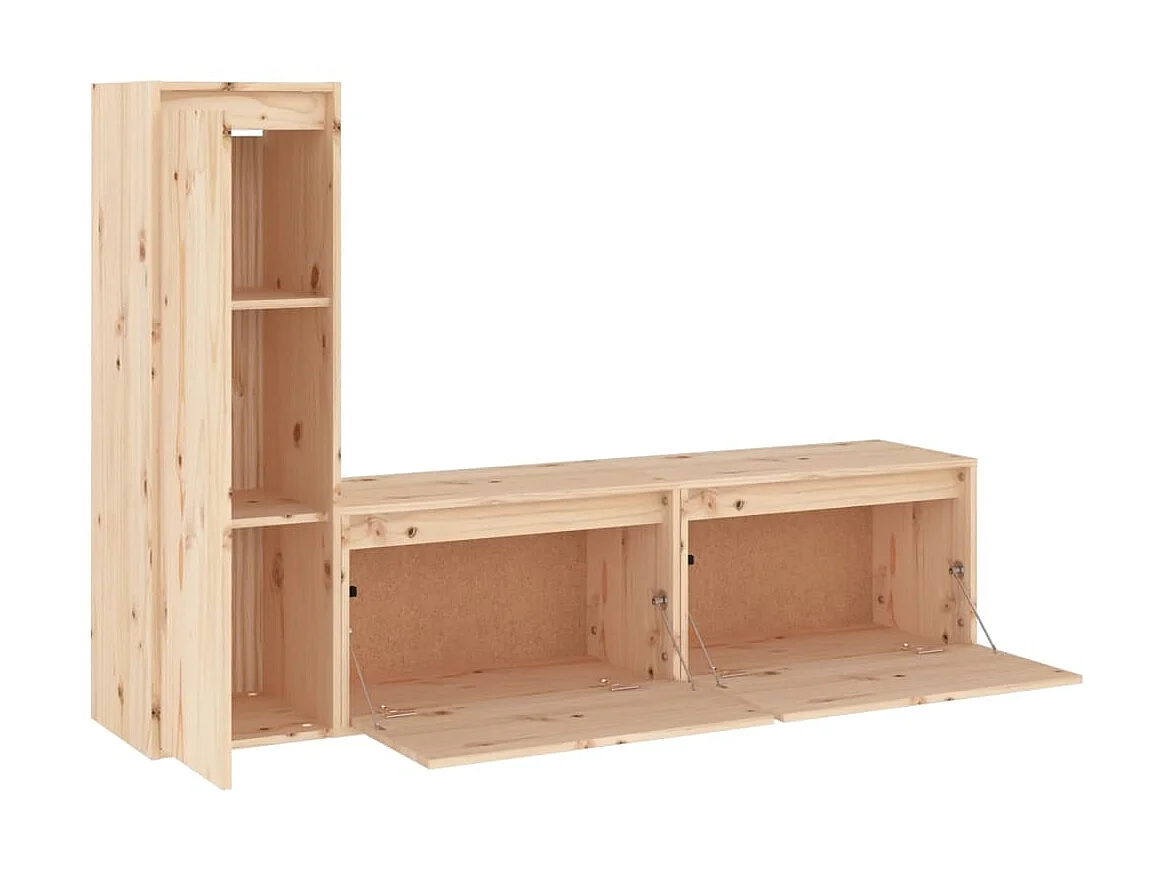 3 Stk.TV-Schränke,TV-Möbel Massivholz Kiefer -gkd737640
