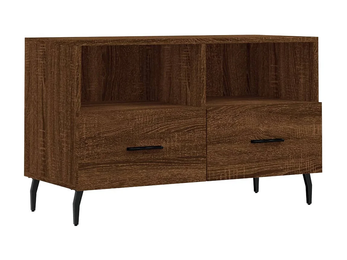 Meuble TV Chêne marron 80x36x50 cm Bois d'ingénierie BE81255