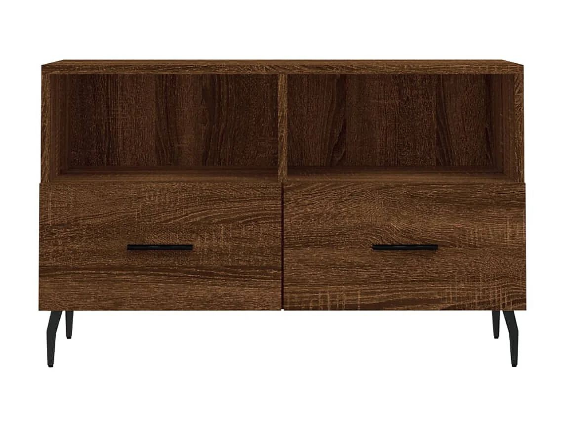 Meuble TV Chêne marron 80x36x50 cm Bois d'ingénierie BE81255