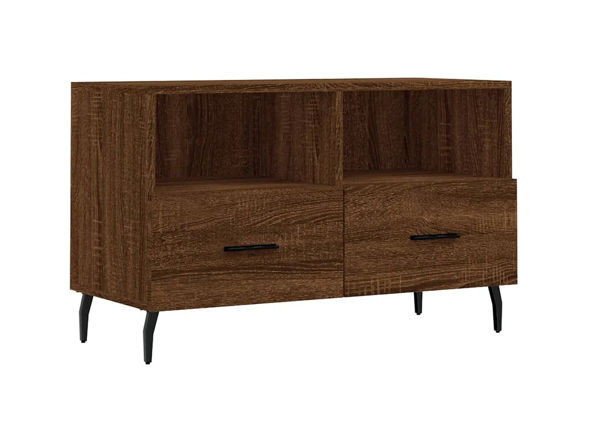 Meuble TV Chêne marron 80x36x50 cm Bois d'ingénierie BE81255