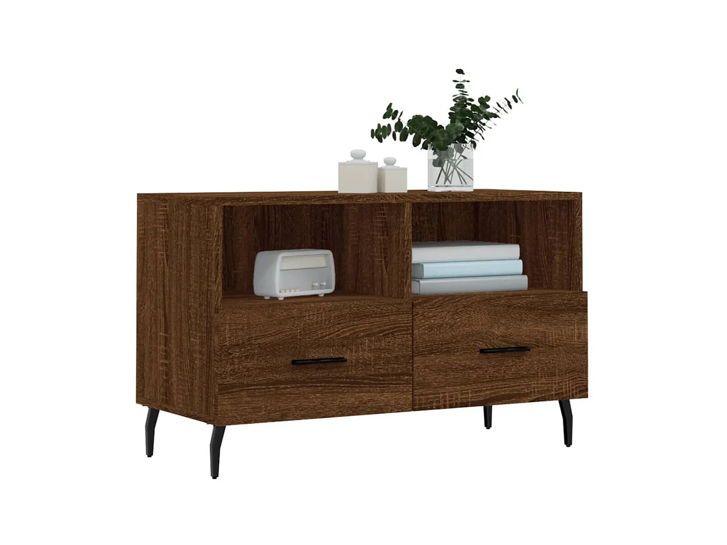 Meuble TV Chêne marron 80x36x50 cm Bois d'ingénierie BE81255