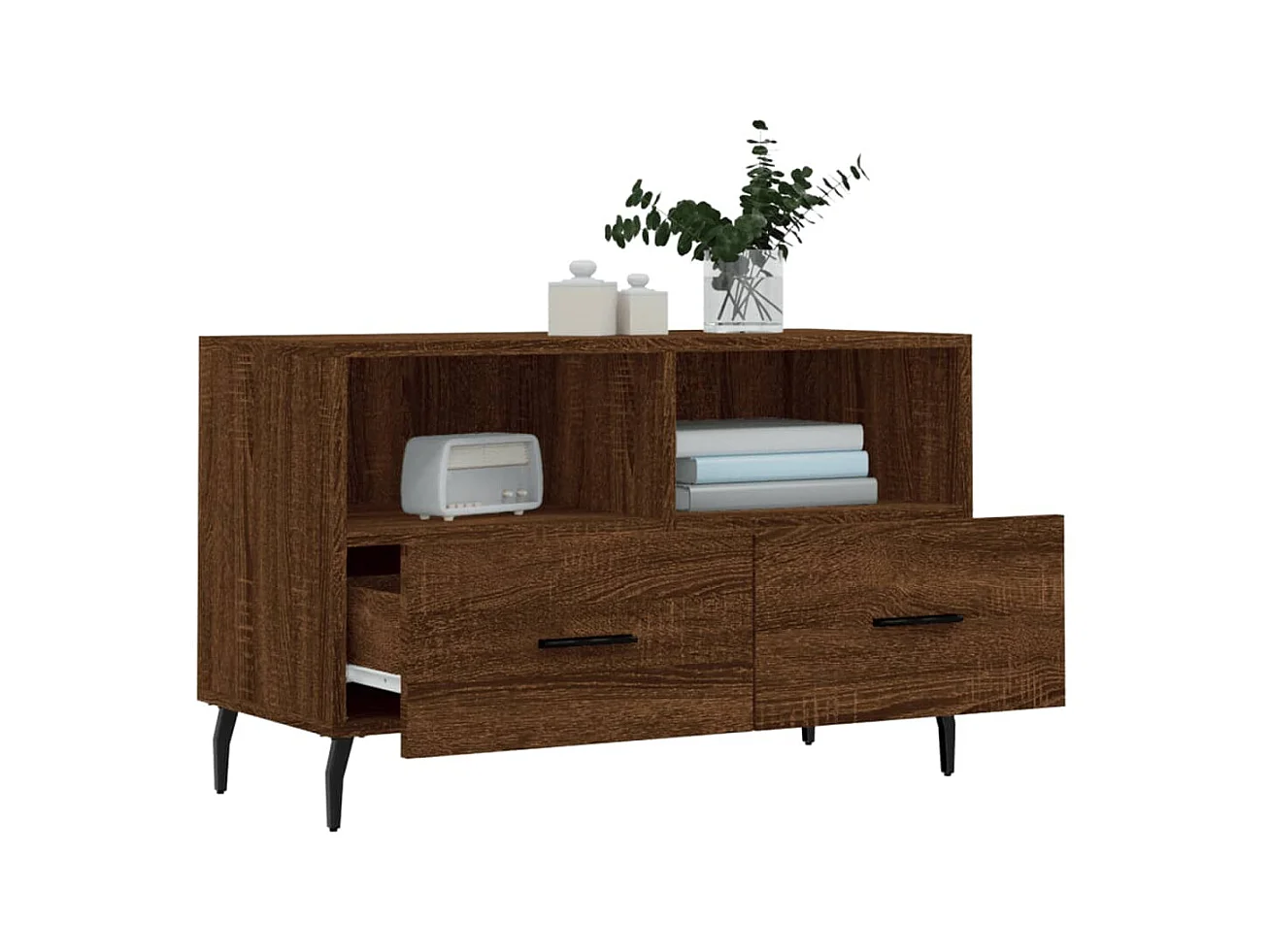 Meuble TV Chêne marron 80x36x50 cm Bois d'ingénierie BE81255