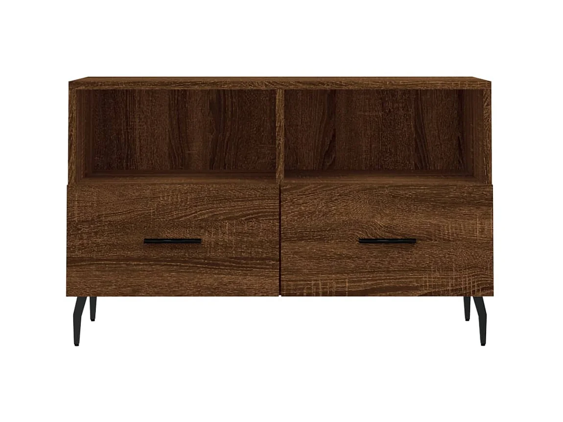 Meuble TV Chêne marron 80x36x50 cm Bois d'ingénierie BE81255