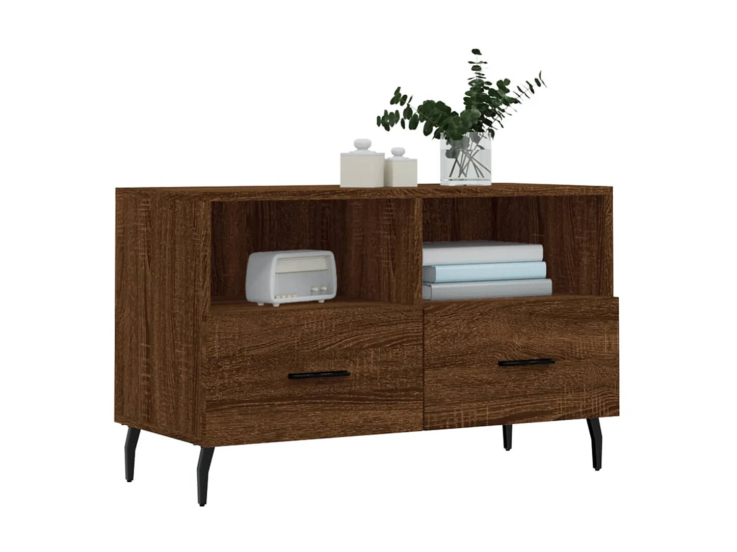 Meuble TV Chêne marron 80x36x50 cm Bois d'ingénierie BE81255