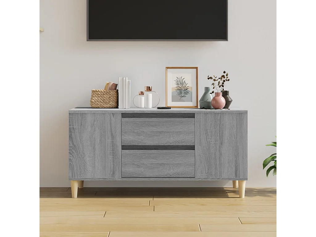 Meuble TV Sonoma gris 102x44,5x50 cm Bois d'ingénierie BE43502