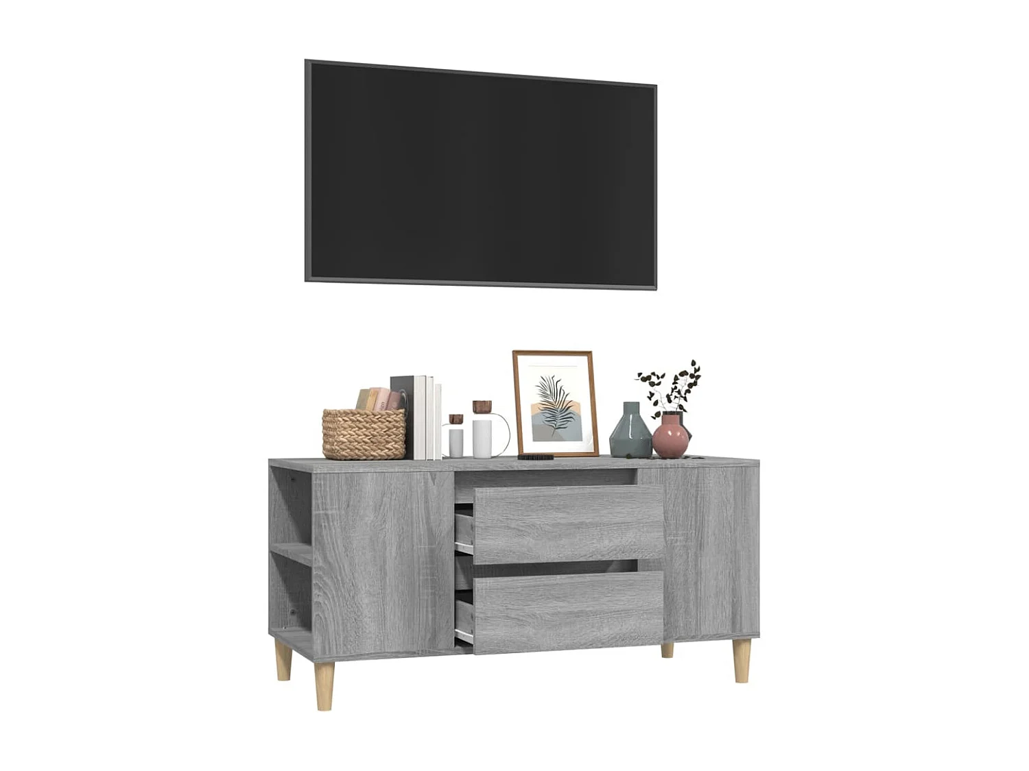 Meuble TV Sonoma gris 102x44,5x50 cm Bois d'ingénierie BE43502
