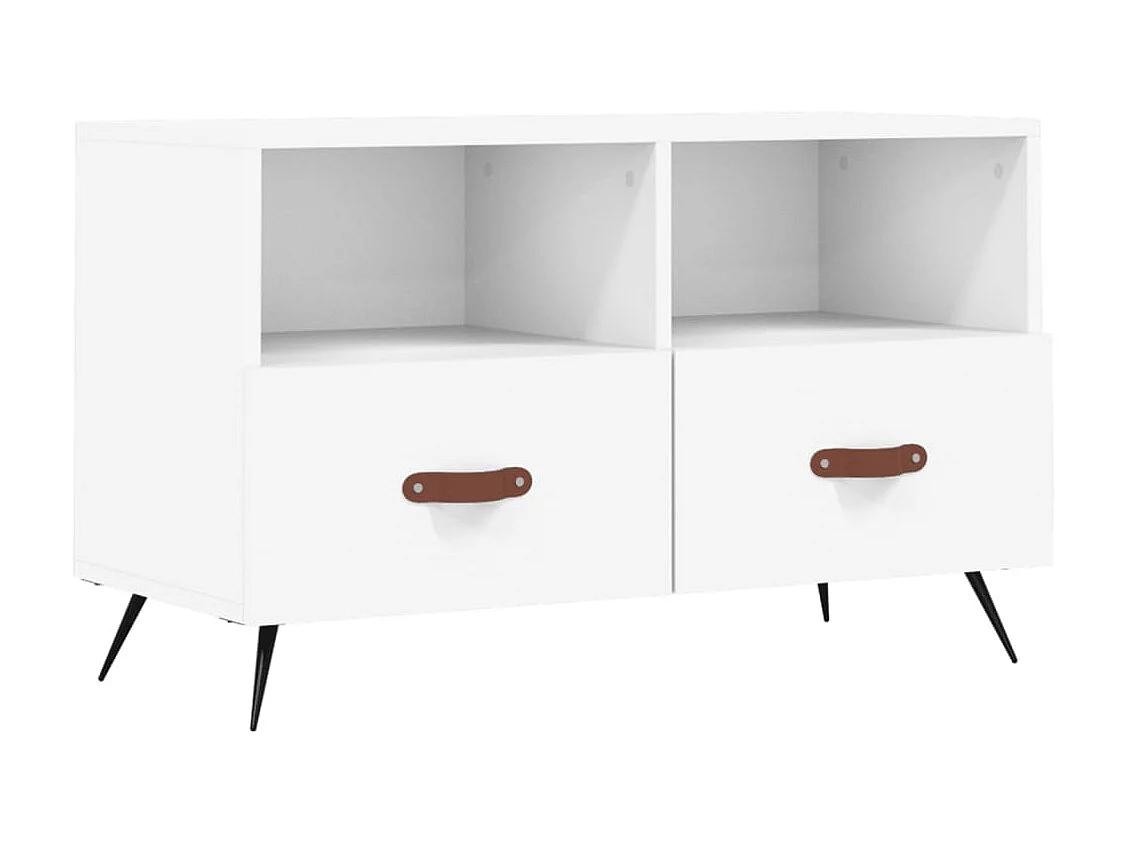 Meuble TV Blanc 80x36x50 cm Bois d'ingénierie BE89874