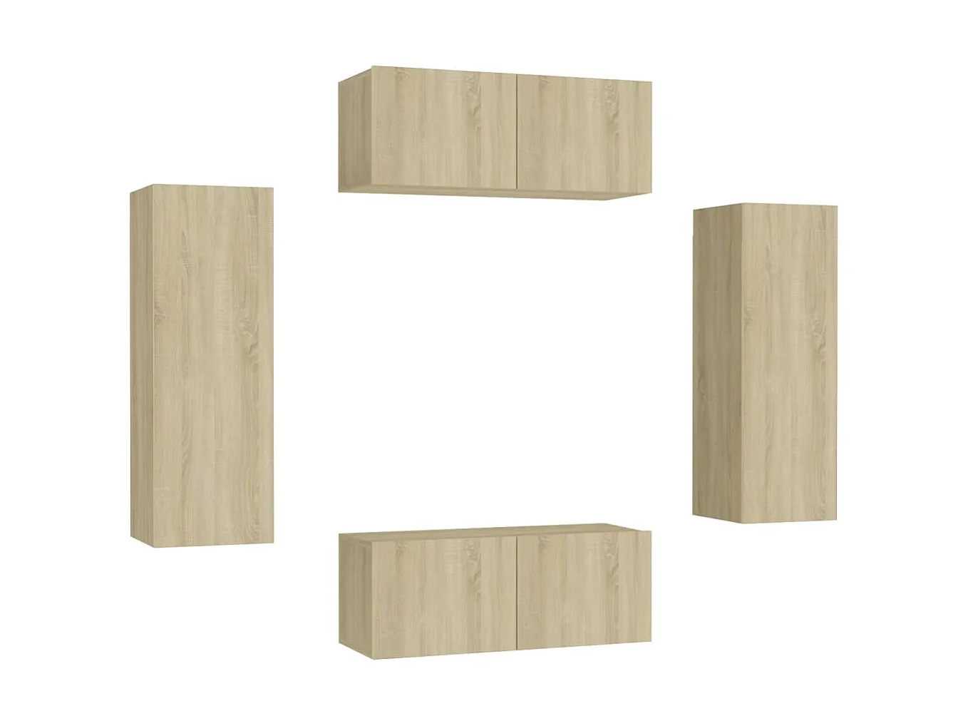 Ensemble de meubles TV 4 pcs Chêne sonoma Bois d'ingénierie BE17858