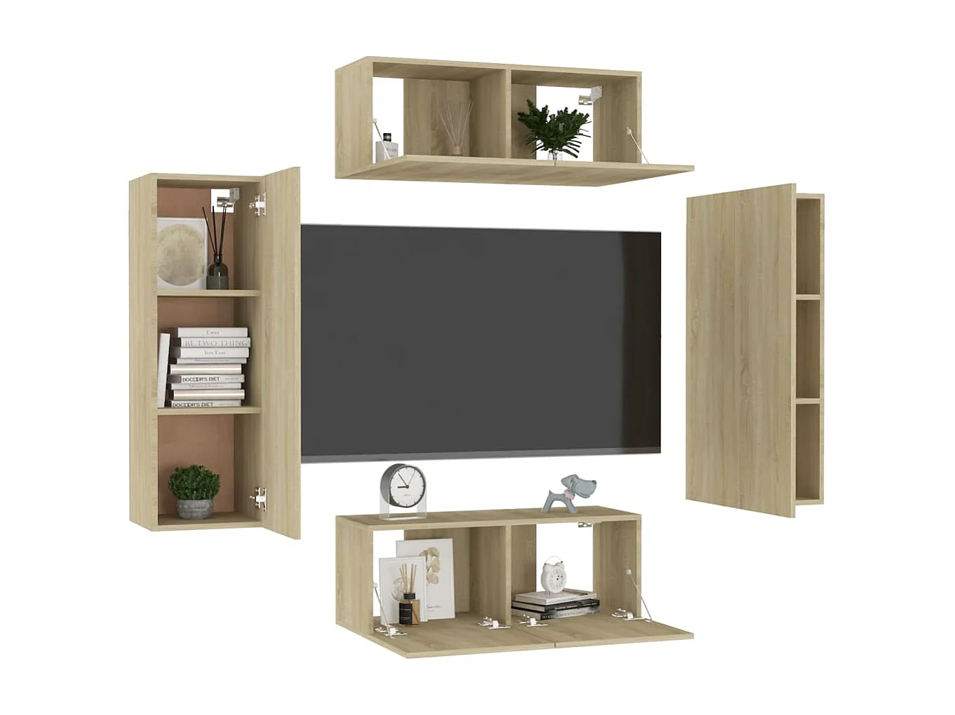 Set di Mobili TV | Armadietti TV 4 pz Rovere Sonoma in Legno Multistrato